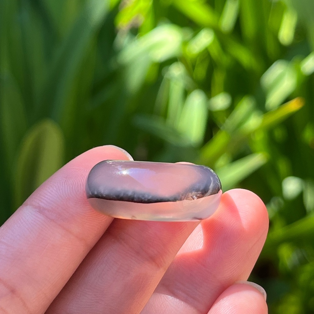 SIZE 6.5 Unique Natural Scenery Dendritic Translucent Agate Band Ring 0260 - Picture 6 of 8